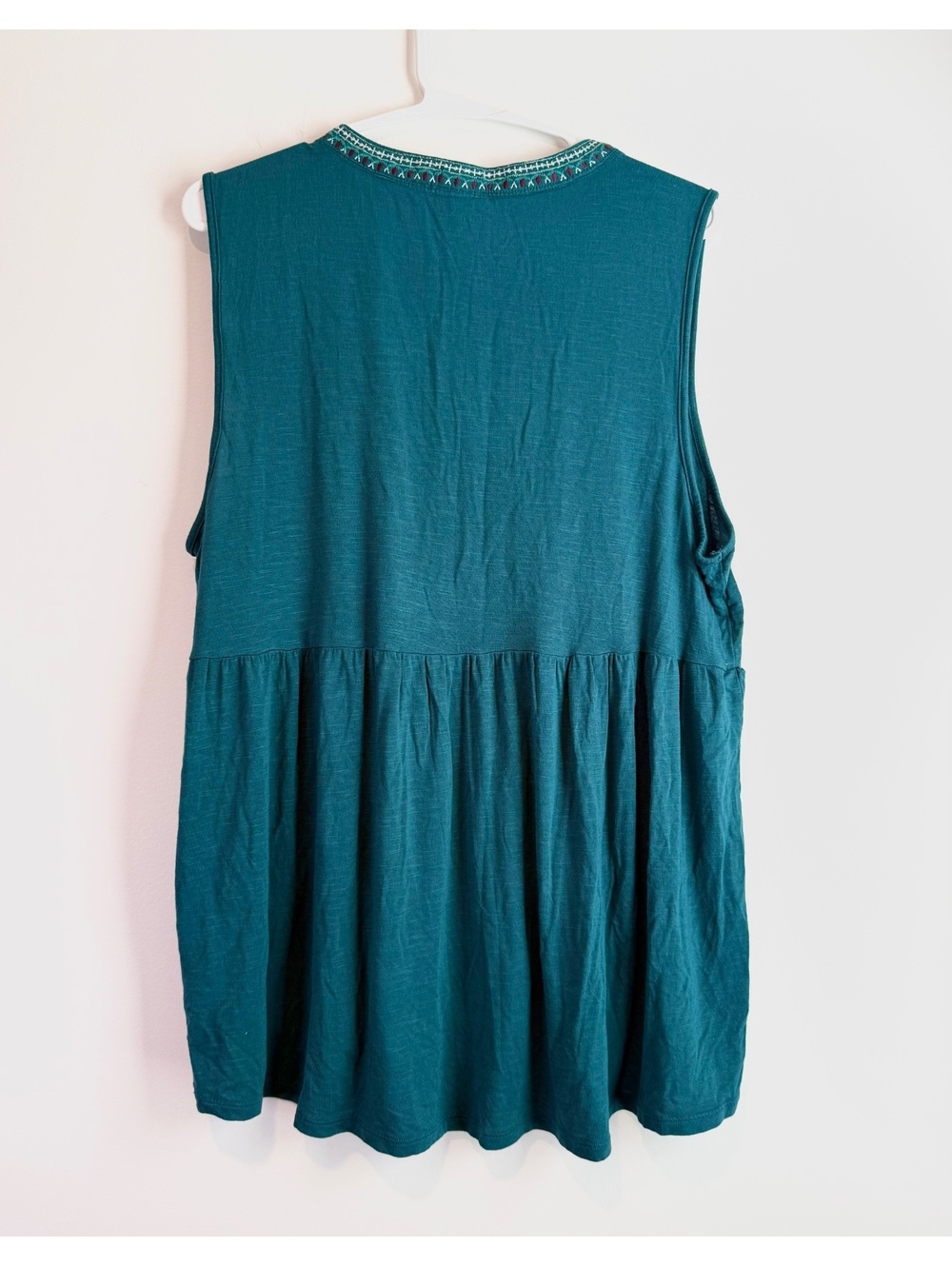 Knox Rose Teal Embroidered Sleeveless Tunic Top Size L - Picture 2 of 4